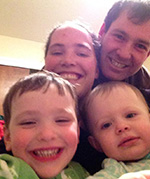 Jeremy Pendell with his wife and kids