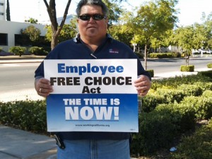 Grill supporting the Employee Free Choice Act in 2009