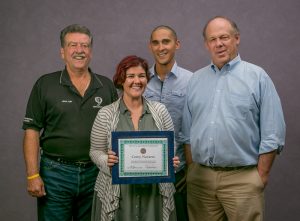 Scholarship winner Corey Navarro with her husband Adam, President Art Freitas and Business Manager Tom Dalzell at the Reno Advisory Council Meeting