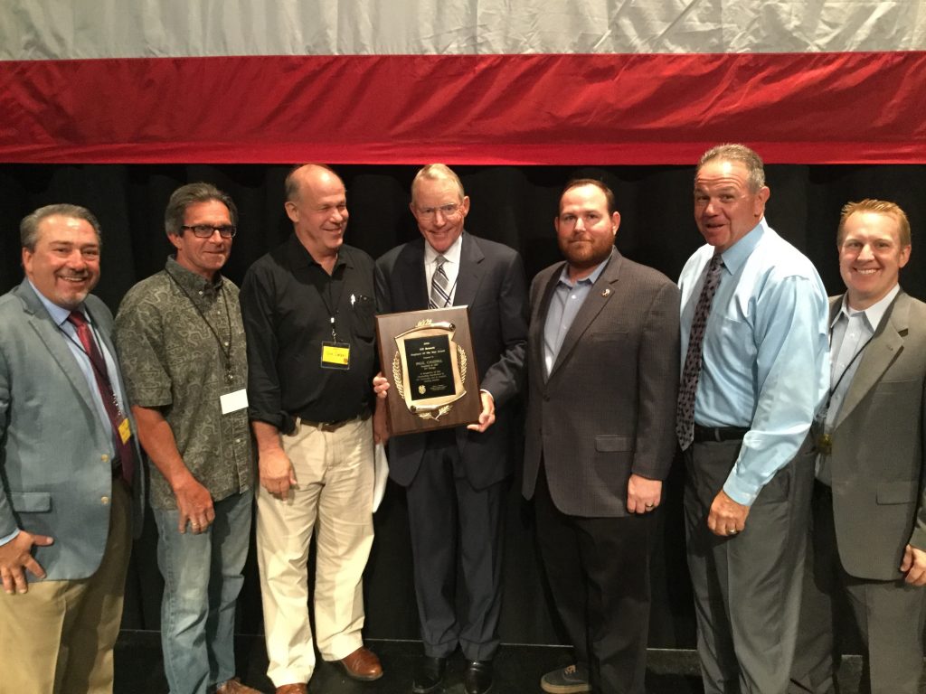 Pictured from left to right: NV Energy Senior VP Tony Sanchez, IBEW 1245 Business Rep Pat Waite, IBEW 1245 Business Manager Tom Dalzell, NV Energy CEO & President Paul Caudill, IBEW 396 Assistant Business Manager Jeremy Newman, Nevada AFL-CIO Secretary-Treasurer Danny Thompson, NV Energy Labor Relations Director Ryan Bellows 