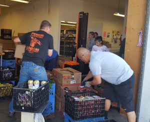 In Lompoc, stocking shelves at the food pantry