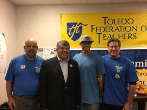 Kevin Krummes, Mike Grimm and Samson Wilson with AFL-CIO President Trumka in Ohio