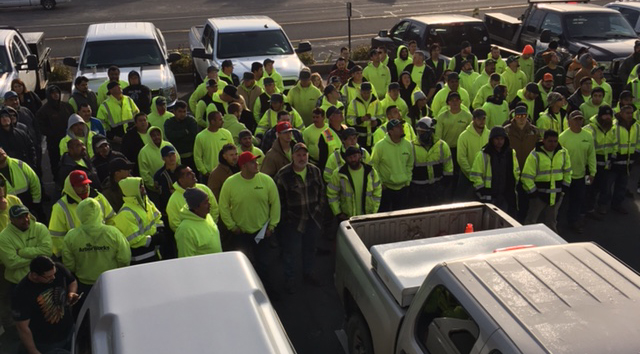 A large crowd gathered for a safety stand-down in Brother Mayer's honor on Dec. 5