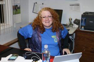 Kristen Rasmussen used her expertise to help set up the phone-banking software