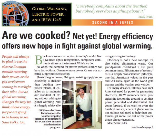 Energy Efficiency and Global Warming