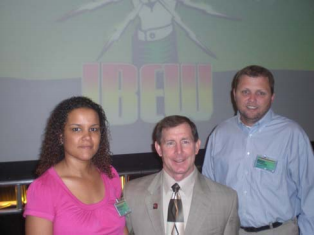 From left to right: Elizabeth McInnis, Ninth District Vice President Mike Mowrey, and Business Rep. Ralph  Armstrong