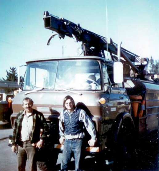 Roy Williamson, Lineman and Jerry Daugherty, T& D Driver. 
