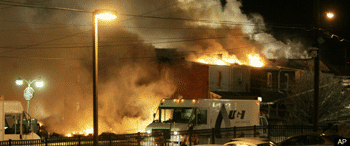 Natural gas explosion rocks downtown neighborhood in eastern Pennsylvania. AP photo.