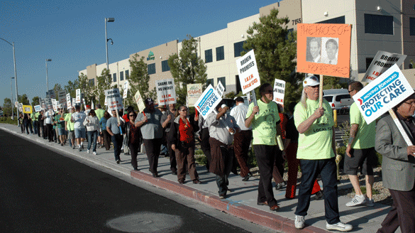 Picket line at the NV Energy Shareholder meeting in Las Vegas on May 3, 2011. 