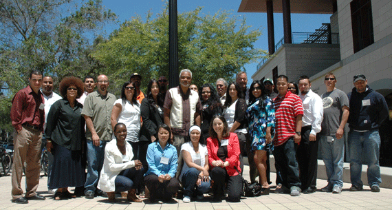 Clay Carson, standing center, directs the Martin Luther King Institute at Stanford and led the Local 1245 leadership training there on June 9.