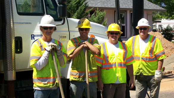 From left: Leadworker Andy Diaz, Water Maintenance Worker Kyle Zanni, Working Foreman and 1245 Shop Steward Dave Guadagni, and Leadworker Mike Hartman.