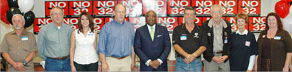 Local 1245 Executive Board members with Willie Brown. 
