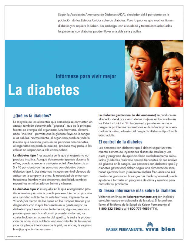 Diabetes Info Spanish Kaiser Permanente