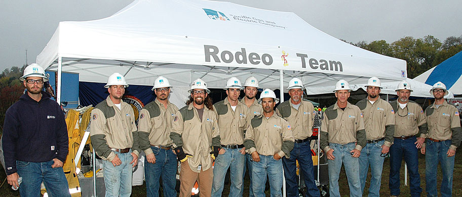 3. The PG&E teams assemble before the opening ceremonies.