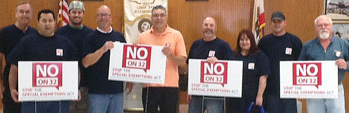 "No on 32" campaigners in Contra Costa County.