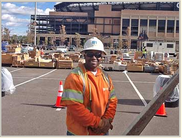 Rayshawn Neely, shown here in a photo from last autumn when he was part of the PG&E contingent helping to restore power on the East Coast in the wake of Hurricane Sandy.