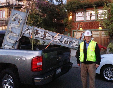 Business Manager Tom Dalzell rescues a piece of lineman history in Oakland.