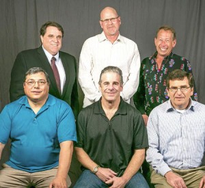 30 years -- Standing, from left: Dave Maffei, Joe Herries and Tim Noyes. Seated, from left: Manuel Rosas, Robert Neri and George Turnbull