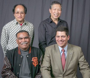 20 and 25 years -- Standing, from left: Vinh Lu and Kennard Lee. Seated, from left: Juventino Oseguera and Hunter Stern