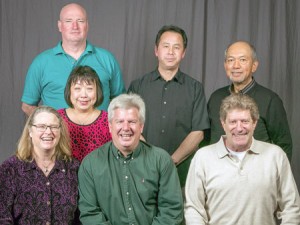 35 years -- Standing, from left: Mike Hickey, Jennifer Wong, Sueman Wong and Art Fontanilla. Seated, from left: Jamie Keesee, Mike McCarthy and Stephen Broadway