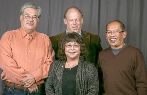 5 and 10 years -- Standing, from left: Isaac Rodriguez, John Seeto, Ken Ward and Clint Austin. Seated, from left: Paul Noce, Dave Baird, Javier Avalos