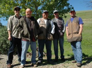 From left: Steve Band, Mike Bessone, Fred-Fred, Brian Ellia (top shooter of the day), Dustin Bylund. (PG&E)