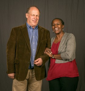 20 years of service: Joyce Wert with Tom Dalzell