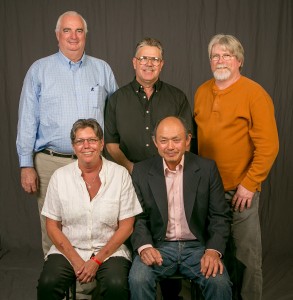 30 years of service: left to right, (back), Kevin Hurley, John Schlegel, Brian Cook, (front), Rhonda Ferguson, Anthony Urabe