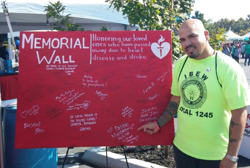 Lorenso Arciniega inscribed Debbie Mazzantis name on the event Memorial Wall