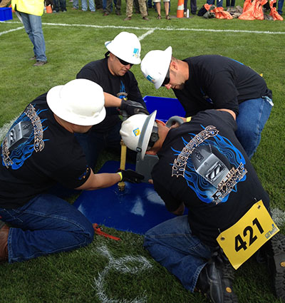The four-man team from Merced competing at the 2014 Gas Rodeo
