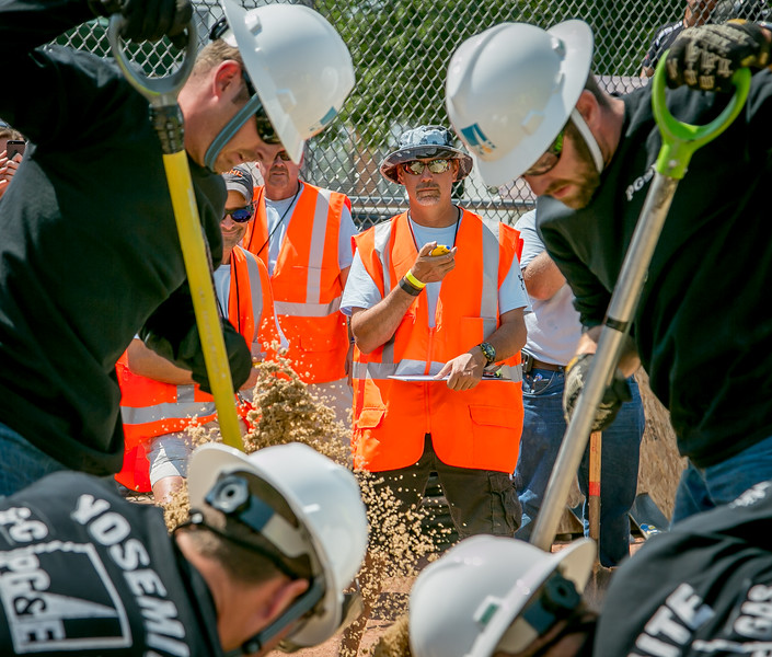Team Yosemite competes in the Hand Dig event 