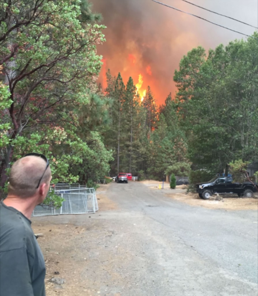 Rowe's daughter captured this photo on her cell phone on the day that the Valley Fire took their home
