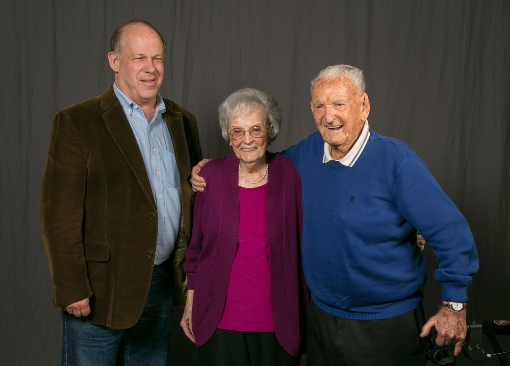 Business Manager Tom Dalzell with John and Hilda Jones