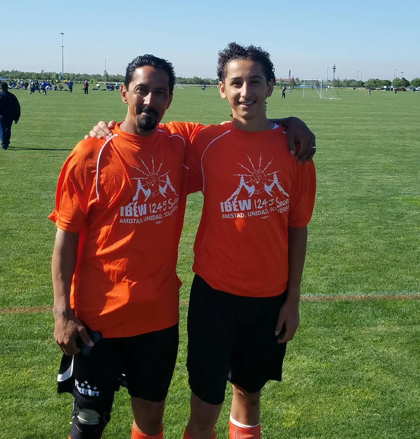 Jacinto Hernandez and his son Jonathan Hernandez played on the winning team from Stockton/Utility Tree
