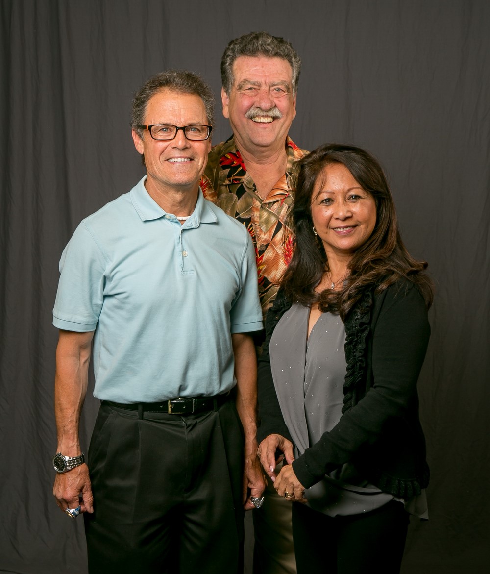 35 year members Frederick Menezes (left) and Phyllis Cabrera with Art Freitas 