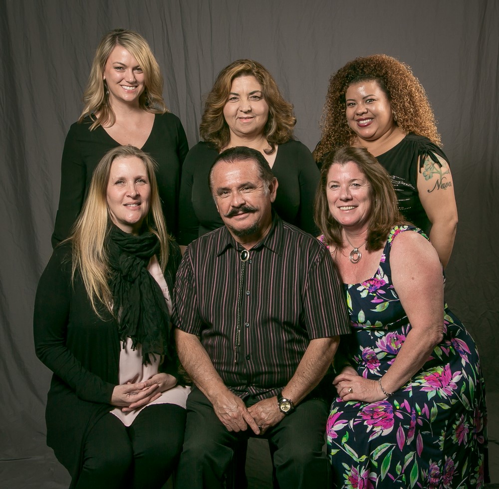15 year members -- Front row; Lynn Flavin, Rogelio Serrano, and Kay Joy-Hardiman. Back row; Jennifer Craddock, Linda Applebaum, and Maria Nava