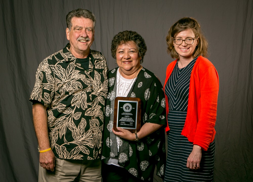 40 year member Diana Dominguez with Art Freitas and Jenny Marston