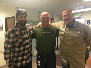 Three Gill Ranch employees just after the final vote count. From left to right: Austin Nakagawa, Danny Bray, and James Casey
