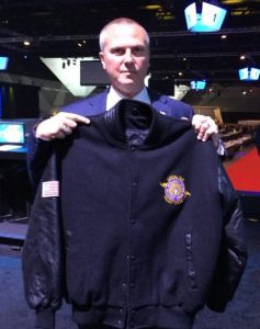 International President Lonnie Stephenson with Brother Choate's jacket
