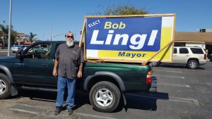 Advisory Council member Gary Silbough drove the "Linglmobile" around Lompoc