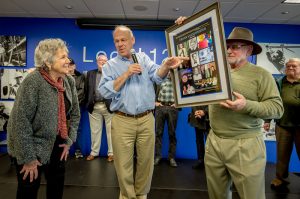 Dalzell presented Saxsenmeier's widow with a photo collage