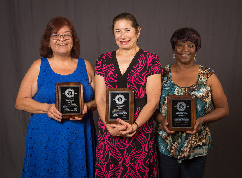 40 year members, from left: Anna Gomez, Julie Niera, and Jerlean Williams 