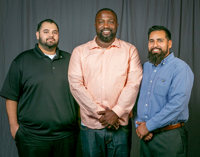 5 year members Devin Spalding (left) and Frank Soria (right) with 10-year member Teofilo Freeman (center)