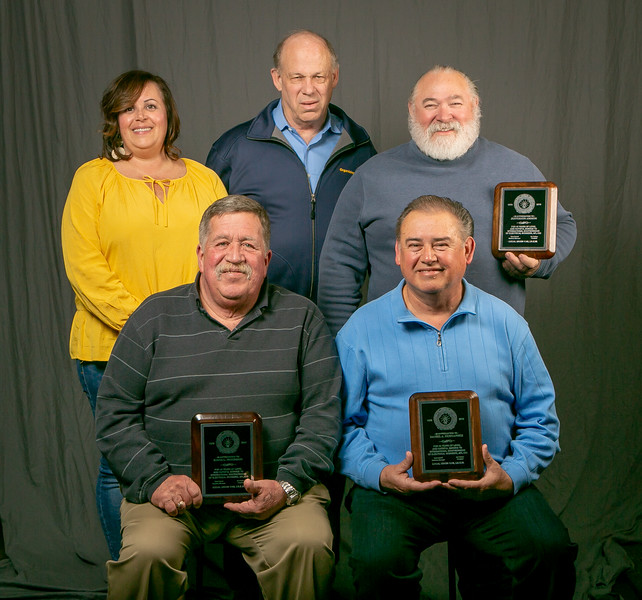 40 year members, from left: Front row- David Morrison and Dan Hernandez. Back row- Sheila Lawton, Tom Dalzell, and Jefferson Ammon 