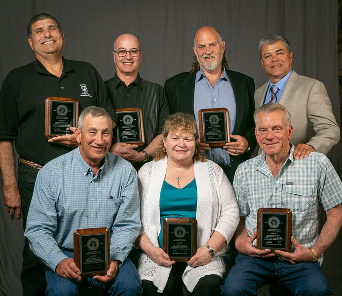 40 year members, from left: Front row- Nicholas Molnar, Sandra Wessel and Tim Rademacher. Back row- Stephen Valdez, Paul Evangelista, Patrick Haentjens and Jerry Camacho 