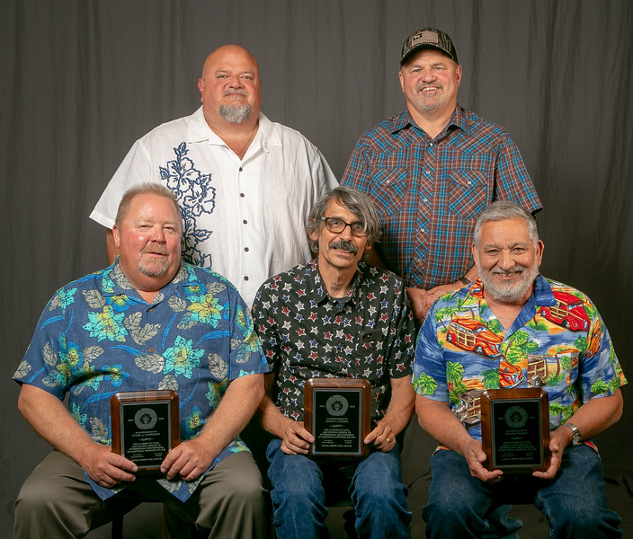40 year members, from left: Front row- Mark Anderson, David Gomes and Frank Ybarra. Back row- Assistant Business Manager Bob Dean and Business Rep Todd Wooten
