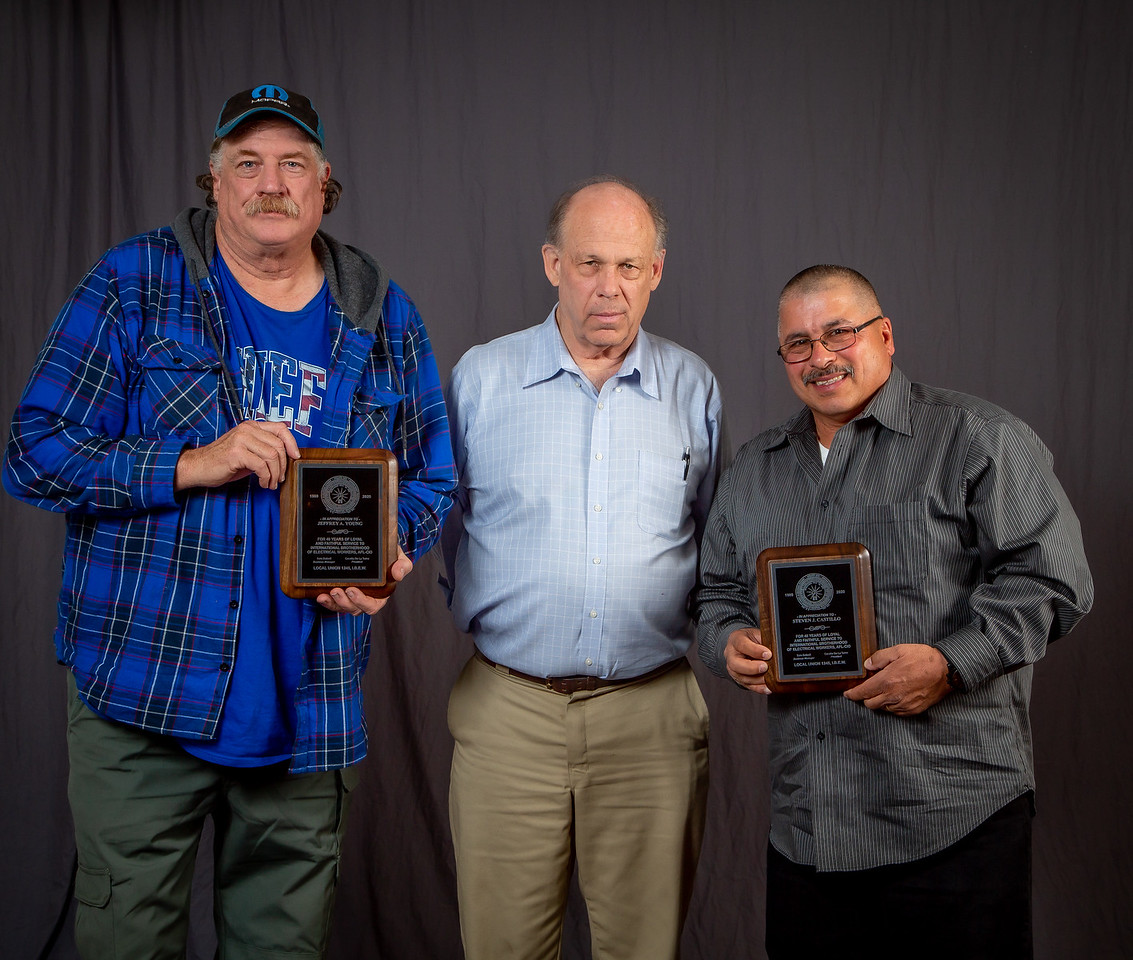 40 year members Jeffrey Young (left) and Steven Castillo (right) with Tom Dalzell 
