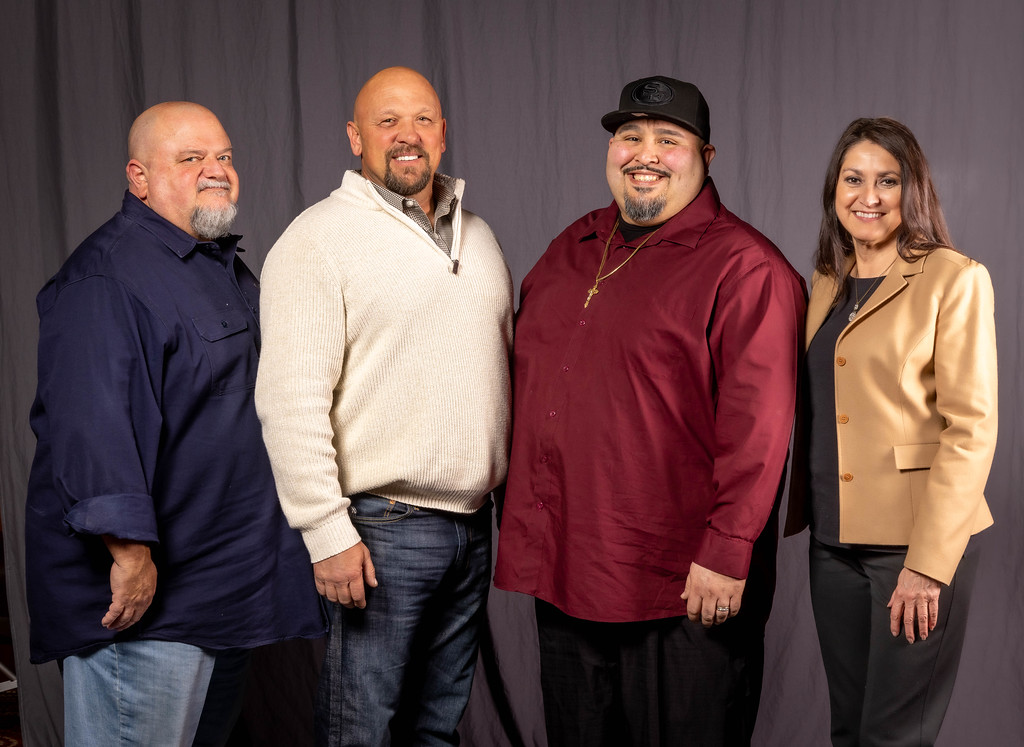 10 year members; left to right; Business Manager Bob Dean, Blake Burnett, Jerry Flores and President Cecelia de la Torre.