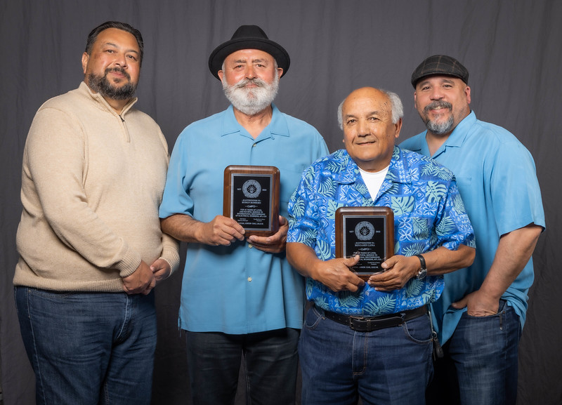 45 year members (from left) Ruben Romero and Benjamin Luna, with Assistant Business Managers Mike Adayan (far left) and Roberto Balistreri (far right). 