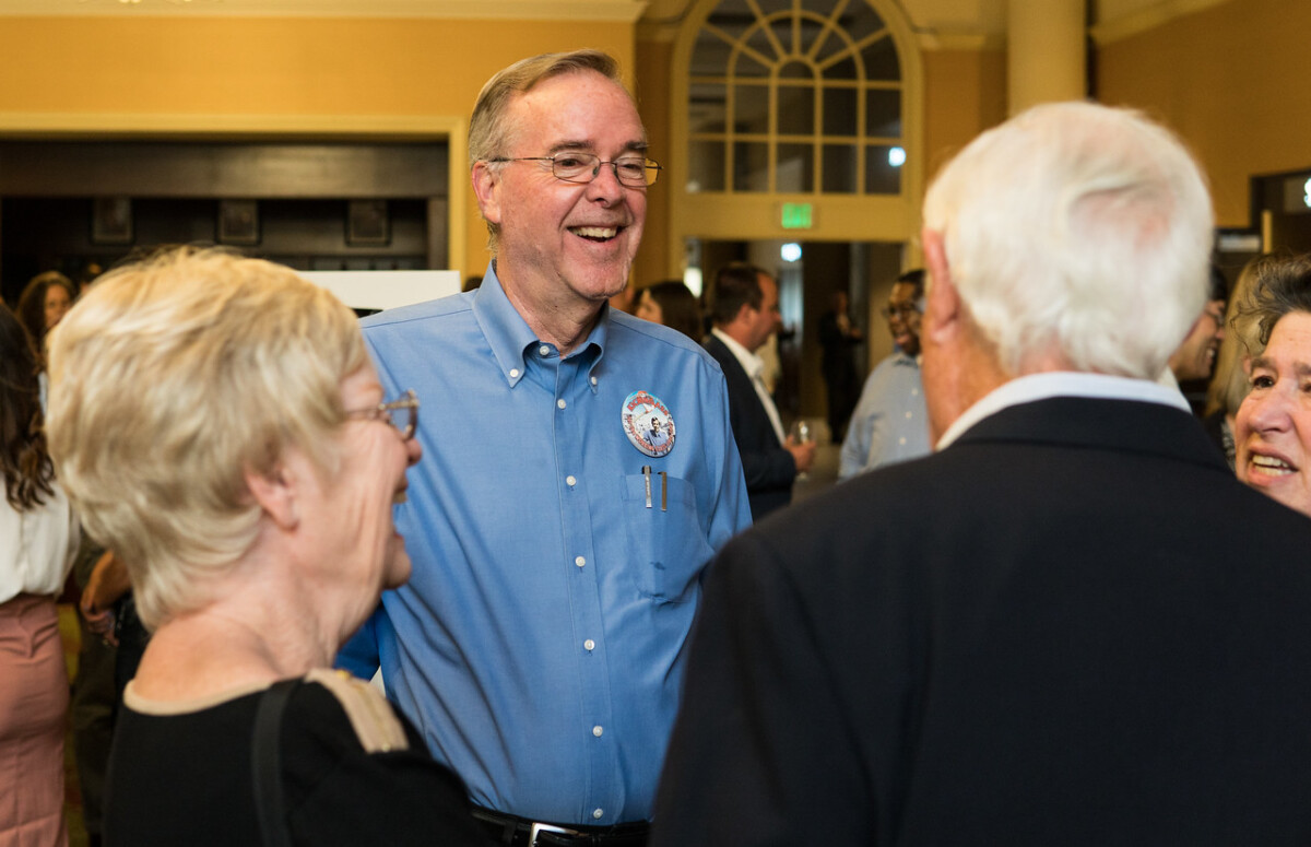 Fred Ross Jr. attending Organizing Award for Fred Ross Jr by Sac CLC. Wife Margo Feinberg is pictured at right. Photo: Steve Marcotte